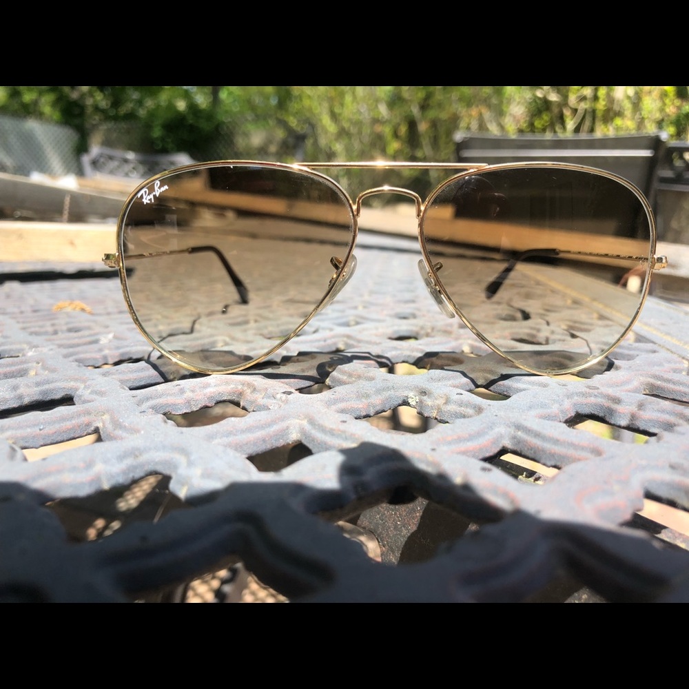 Gold ray ban aviators